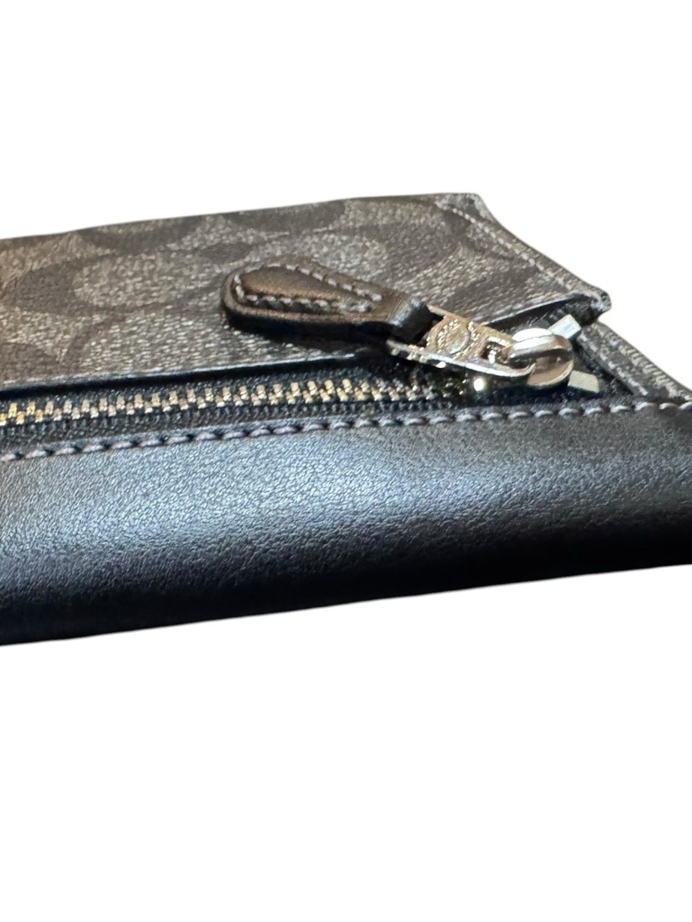 Coach Small Black Trifold Signature Canvas Wallet - Picture 5 of 15